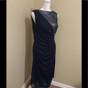 Adrianna Pappel Navy and Silver Dress